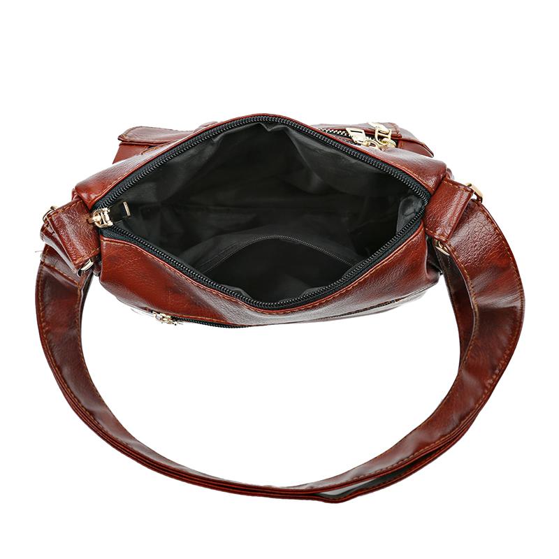 Women's Crossbody Bag Soft Leather Shoulder Bag Large Capacity Middle-aged Women's Bag Mother Bag