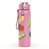 1PC Mixed Fruit Vegetable Fresh Food Print 750ml Color Plastic Sports Water Bottle Leakproof Flip Straw Lid Suitable for Sports Office Home Use