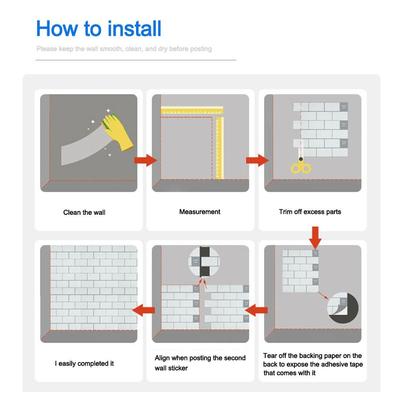 Adhesivos de pared para azulejos autoadhesivos impermeables, a prueba de aceite, resistentes a la humedad, calcomanía de pared DIY, papel pintado resistente al calor