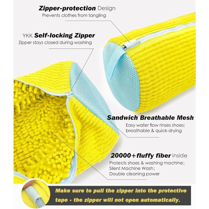 Shoes Washing Bag Laundry Bag Padded Shoe Protector Fluffy Fiber Polyester Laundry Wash Bag Machine Washable Organizer
