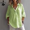 Women's Fashion Casual Spring Autumn Solid Color Print Long Sleeve POLO Neck Blouses & Shirts