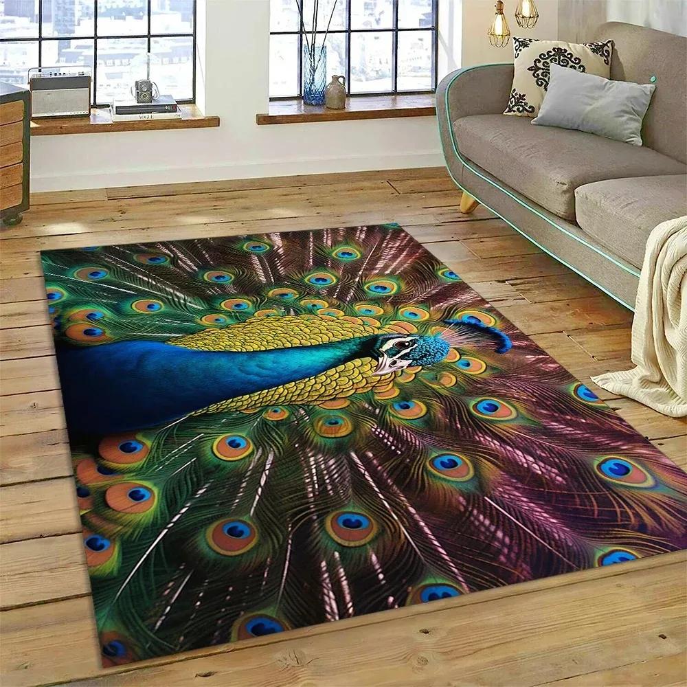 Uroczy Senny Ptak Papuga Paw Dywan Dekoracja Salonu Łazienki Dywanik Można Prać Mechanicznie Mata Antypoślizgowa Mata Podłogowa Wycieraczka Wejściowa