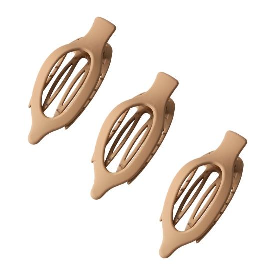 3Pcs Oval Flat Hair Clip Non Slip Strong Hold French Frosted Women Girls Long Thin
