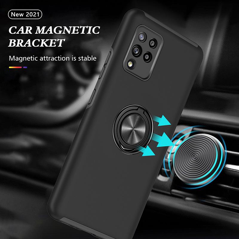Samsung A42 5G Car Holder Case: Magnetic, Anti-Drop, Hidden Ring Stand, Full Coverage Protection