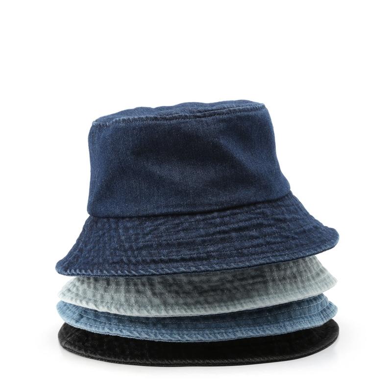 Japanese Retro Sport Jeans Bucket Hat for Men Women Spring Autumn Female Cowboy Style 3D Embroidery for Beach Business Bulk