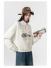 European Style Stand Collar High Waist Sweatshirt for Women - Plus Size, Slimming, Loose Fit, Short Top for Spring & Autumn 2025