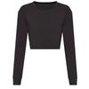 Awdis Womens/Ladies Heather Long-Sleeved Crop T-Shirt