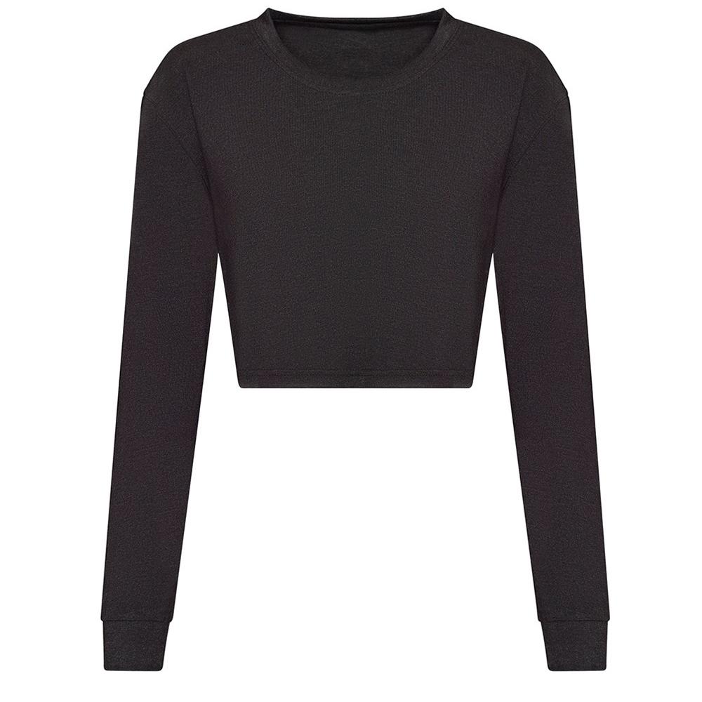 Awdis Womens/Ladies Heather Long-Sleeved Crop T-Shirt