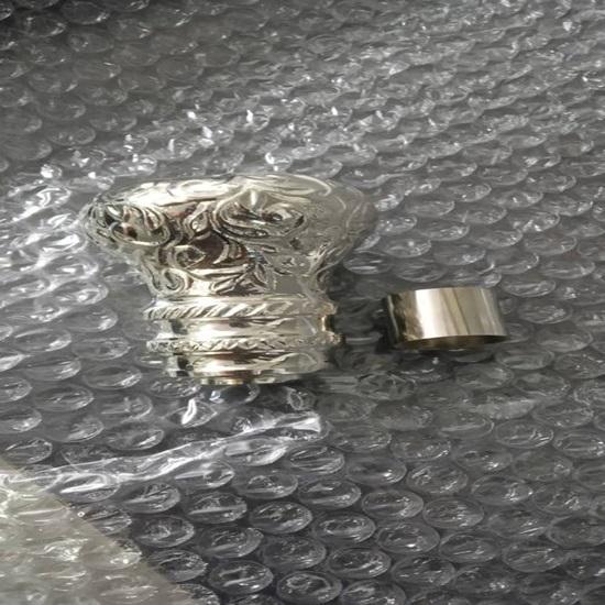 11 cm masivní mosazná stříbrná rukojeť pro hůl na chůzi
