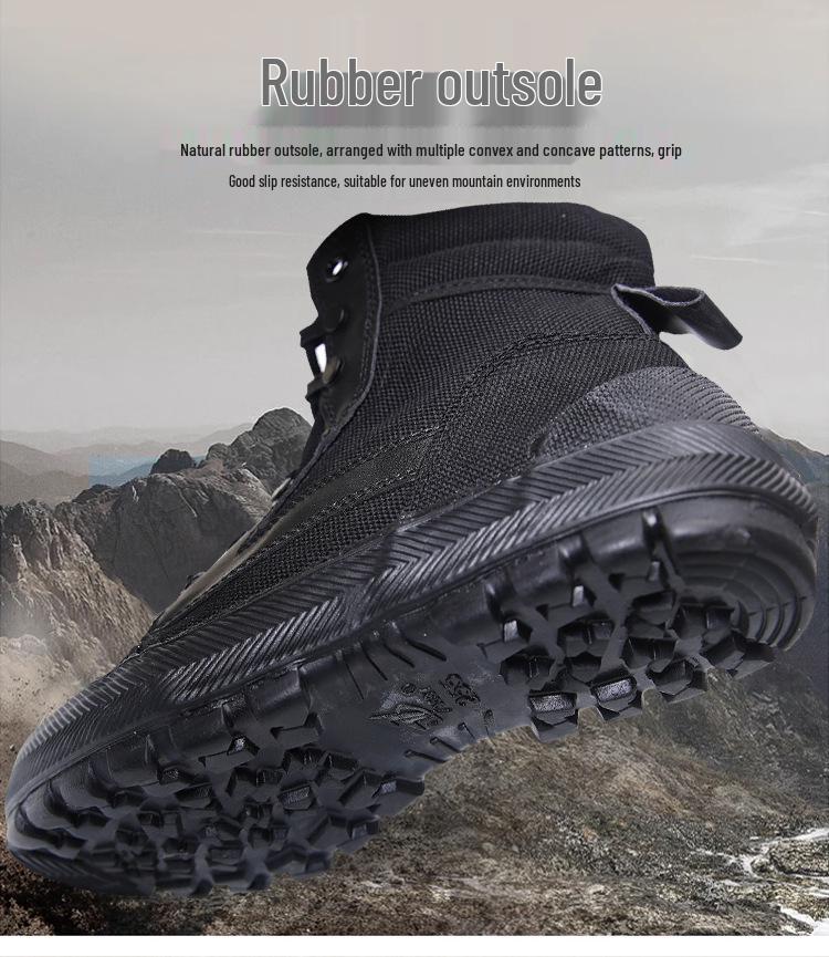 3537 Liberation High-Top Canvas Shoes: Wear-Resistant, Breathable, Forest Protection, Anti-Slip, Sand-Proof Mountaineering Boots