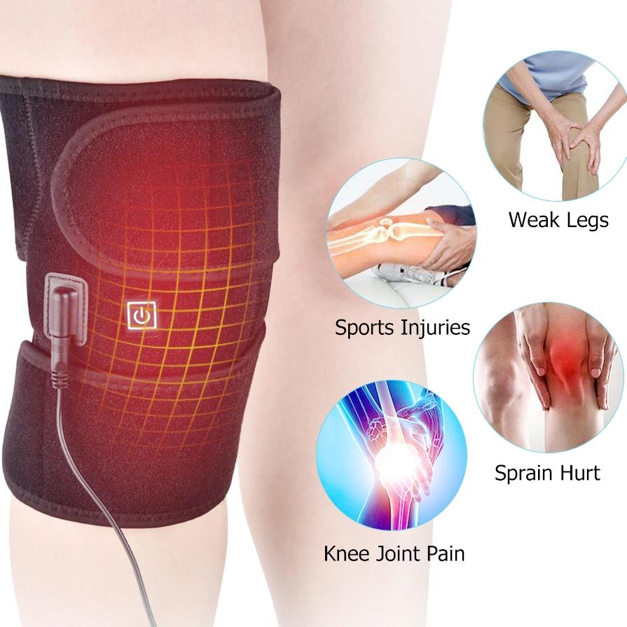 USB Electric Knee Heating Pad Thermal Therapy Heated Brace Support For Arthritis Joint Pain Relief Old Cold Knee Warmer
