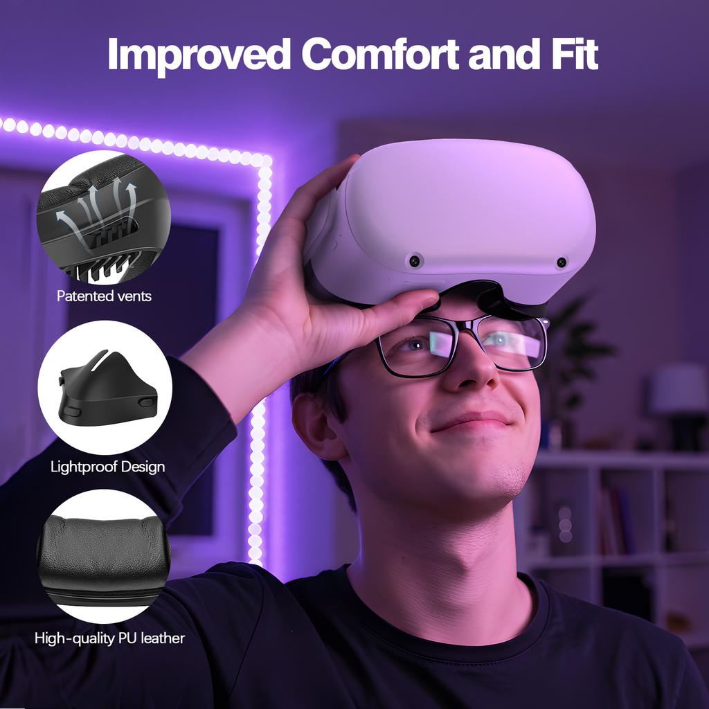 Comfortable Sweat-Proof Foam Face Cover Pad  for Quest 2 VR Facial Interface Bracket Replacement Durable Plastic Game Accessory