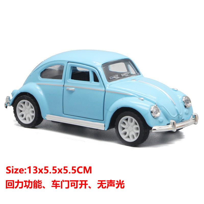 1:36 Classic Beetle Diecast Metal Pull Back Action Drives Car Forward Car Model Toy for Gift