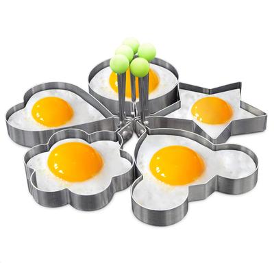 Acier Inoxydable Type 5pcs Machine à Mouler les Omelettes Moule à Omelettes Crêpes Omelettes Outils de Cuisson Accessoires de Cuisine Petits Outils
