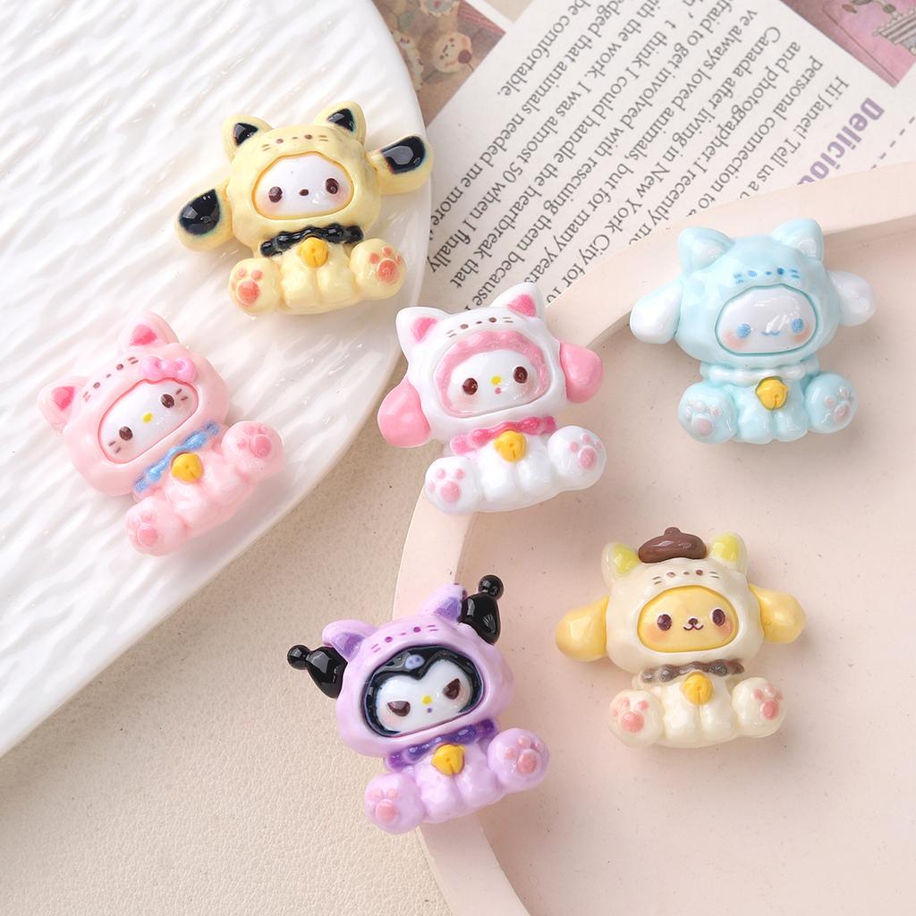 6 Pcs New Kawaii Cartoon Cute Bell Animal Resin Scrapbook Diy Jewelry Children Gift Hairpin Accessories A119