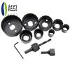 AEE2-11Pcs Hole Saw Kit Carbon Steel Metal Circle Power Drill Hole Cutter For Wood PVC And Plastic
