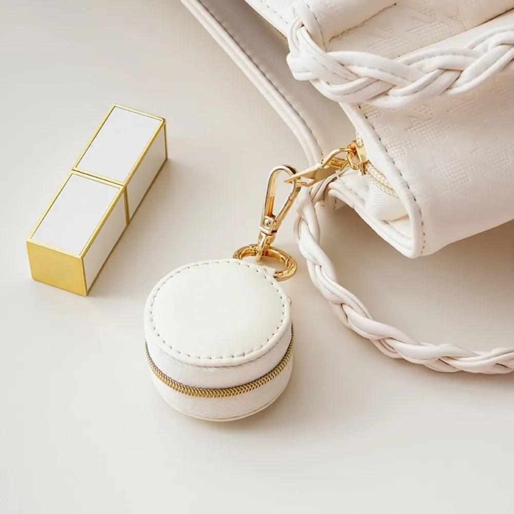 1 STK Einfache Tragbare Mini Leder PU Schmuckschatulle Schlüsselanhänger Reisetasche Anhänger Ohrring Ring Aufbewahrungsbox Schlüsselanhänger Zubehör