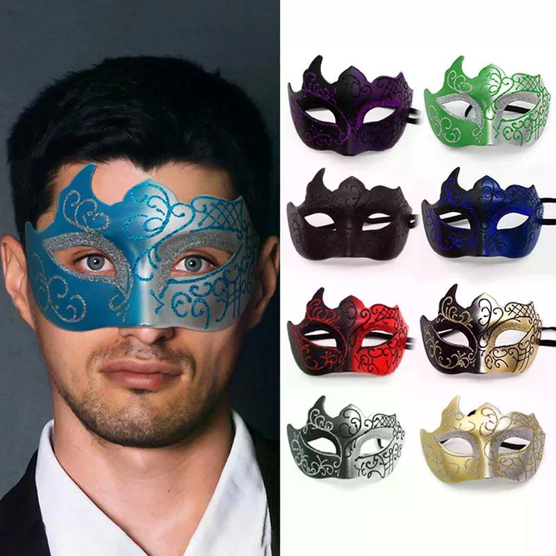 Retro Painted Half Face Masquerade Mask For Women Men Venice Mask Halloween Cosplay Party Costume Props