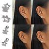 Personality Rhinestones Stud Earrings For Women Men Punk Star Earring Sliver Piercing Ear Studs Couples Fashion Jewelry