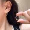PONYKISS  Sterling Silver Round Bead Hoop Earrings for Women Minimalist HipHop Fine  Personality Accessories