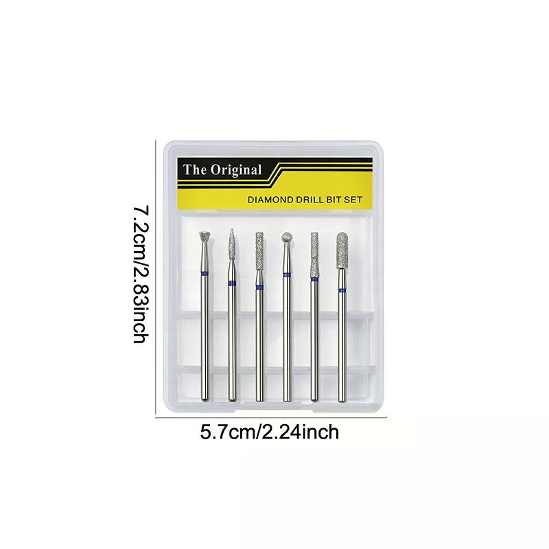 6pcs/set Nail Drill Bits Milling Cutter For Manicure 3/32" Burr Electric Cuticle Clean Nail File Cuticle Remover Tool