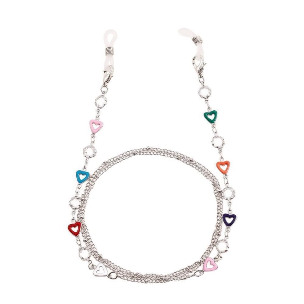 

Colorful Glasses Chain Metal Chain Sunglasses Mask Chain Neck Strap Eyeglass Lanyard Women Men белый