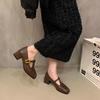 Niche Design Thick Heel Single Shoes Loafers Early Autumn Square Head Small Leather Shoes French Retro Mary Jane Shoes Women's Shoes