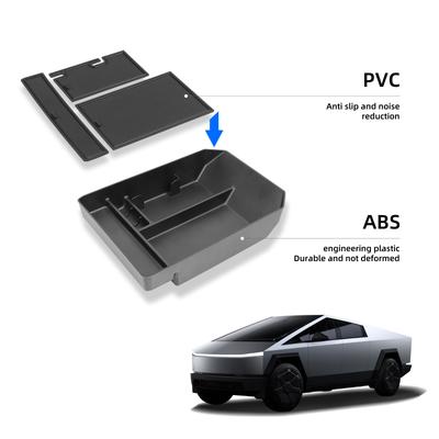 For Tesla Cybertruck 2024 2025 Center Console Armrest Storage Box Car Tray Organizing Tidying Auto Interior Accessories  Black