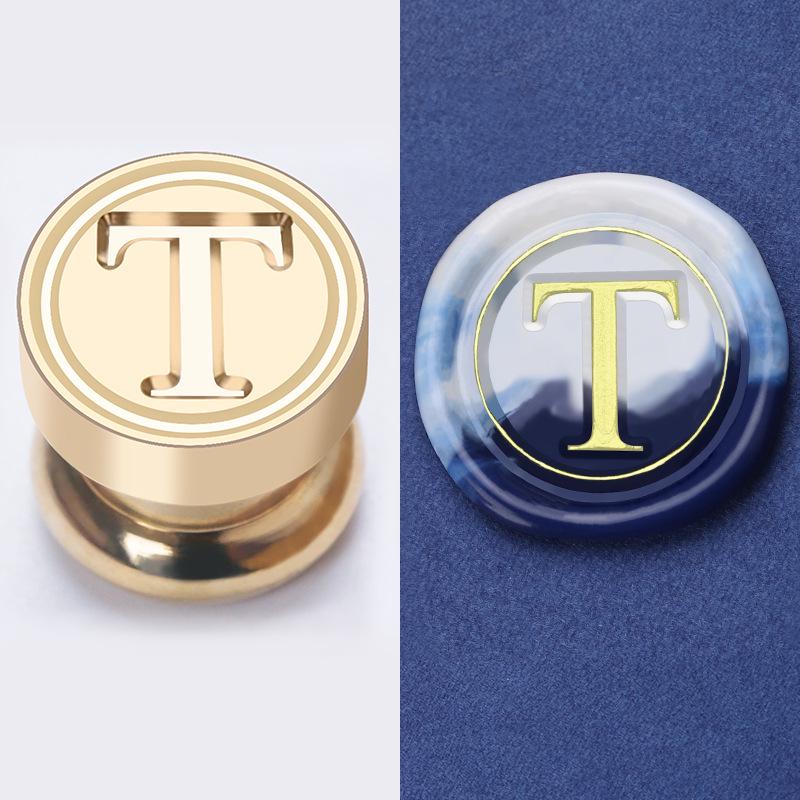 Mini Bamboo-Handled Stamp: 1.5cm Copper Head In Regular Script with Sealing Wax
