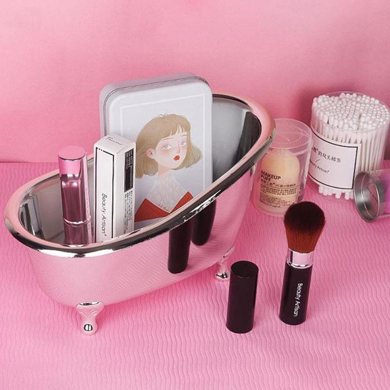 Mini Makeup Bathtub Soap Jewelry Storage Box Nail Casket Holder Organizer