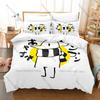 Oyasumi Punpun Fan Merch Duvet Cover + 2 Pillowcases, Exquisite Comic Art Print Bedding Set Comfortable Textile for Manga Lovers