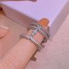 Ring Ring, Trendy Love Valentine'S Day Cupid'S Arrow, Double Heart Miniature Zircon Ring Women'S Jewelry