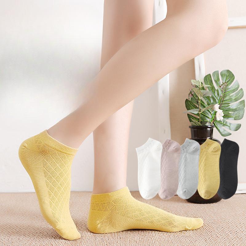 Women's Pure Cotton Breathable, Thin, Non-dropping Silicone Anti-slip Boat Socks, Sweat-absorbing, Simple and Invisible Socks