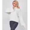 Damen Pullover im europäischen & amerikanischen Stil mit hohem Kragen und ausgestellten Ärmeln - Herbst/Winter Strickware