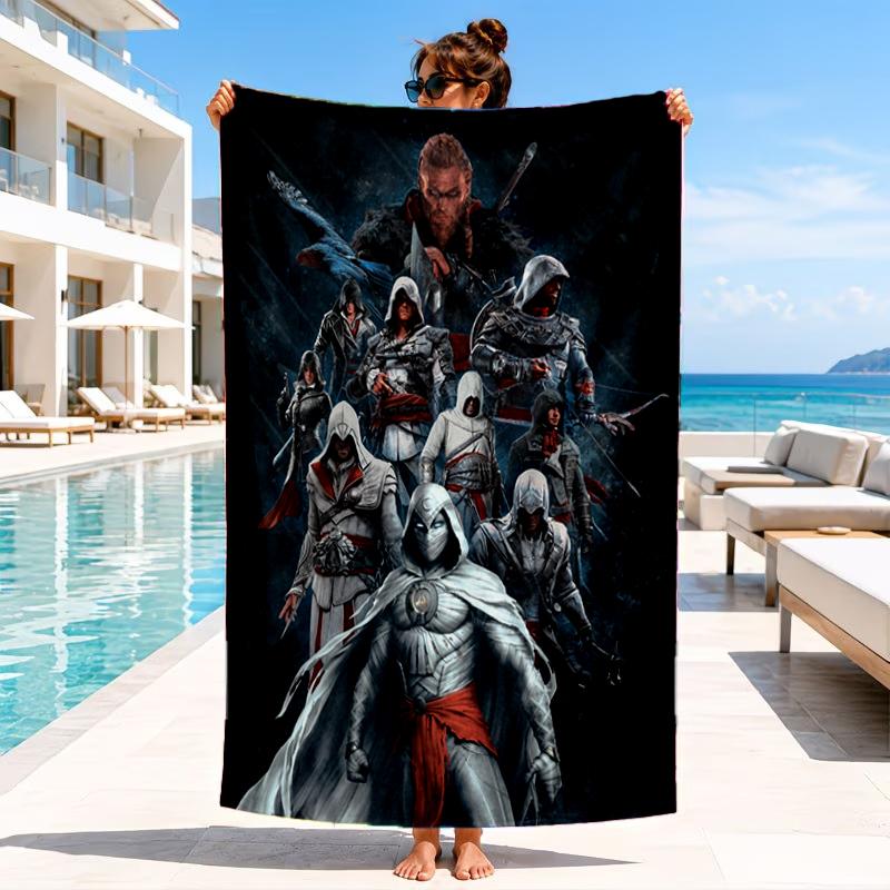 Assass Warrior Beach Towel, Microfiber Beach Towel, Perfect For Pool, Beach, Travel, Home Decor Beach Party Fan gifts