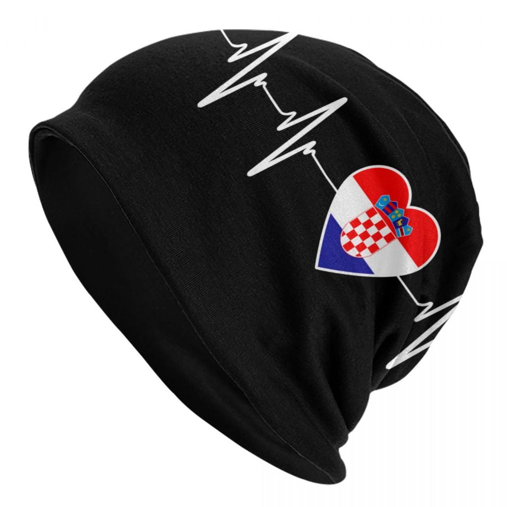 Custom Chessboard Glitter Croatia Skullies Beanies Caps Unisex Winter Warm Knitted Hat  Chess Board Bonnet Hats Outdoor Ski Cap