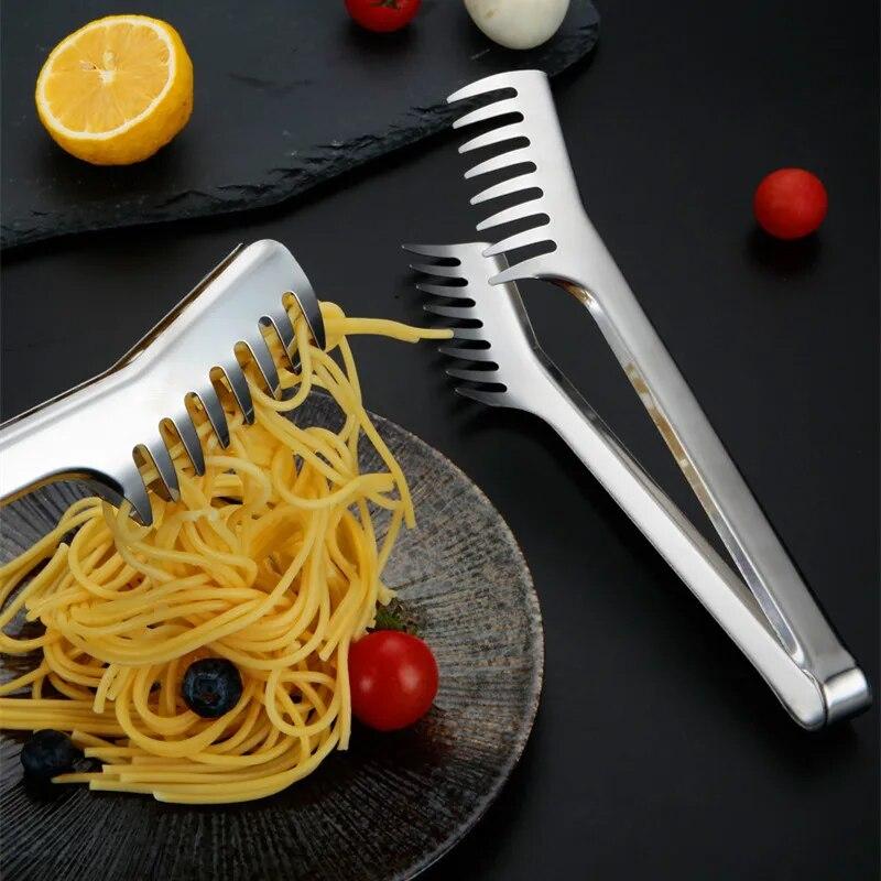1ks Nerezové kleštičky na těstoviny Spona na jídlo Steak Chléb BBQ Maso Salát Piknik Party Kuchyně Pečení Nástroje na vaření