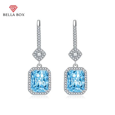 Luxury Women Square Zircon Earrings Wedding Engagement Party Gift