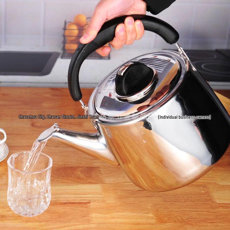 European Style Whistling Kettle - Thickened Stainless Steel for Induction and Gas Stoves, Angled Spout, Universal Design