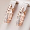 Trendy  Rose Gold Hoop English Earrings For Women Luxury Full Natural Zircon Accessories Vintage Bride Wedding Jewelry