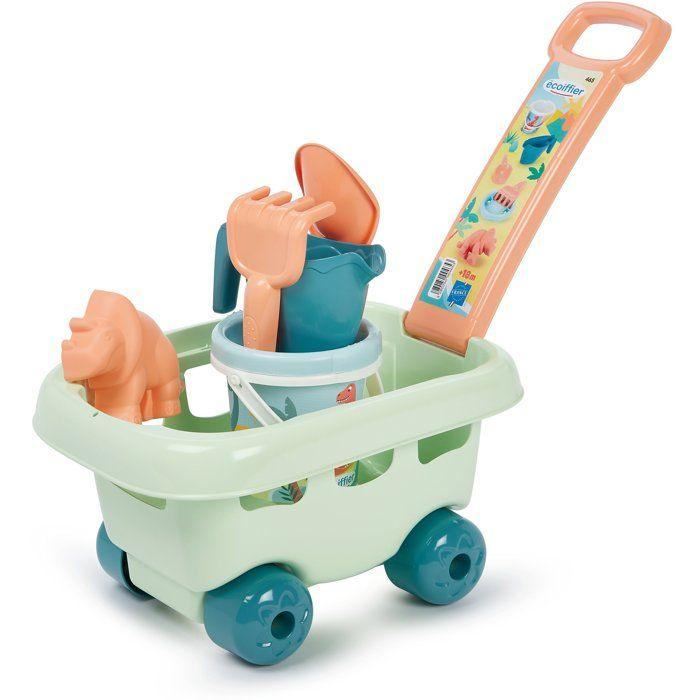 ECOIFFIER Plage 465 - Chariot Dino Garni - 18 mois - Tout transporter a la plage