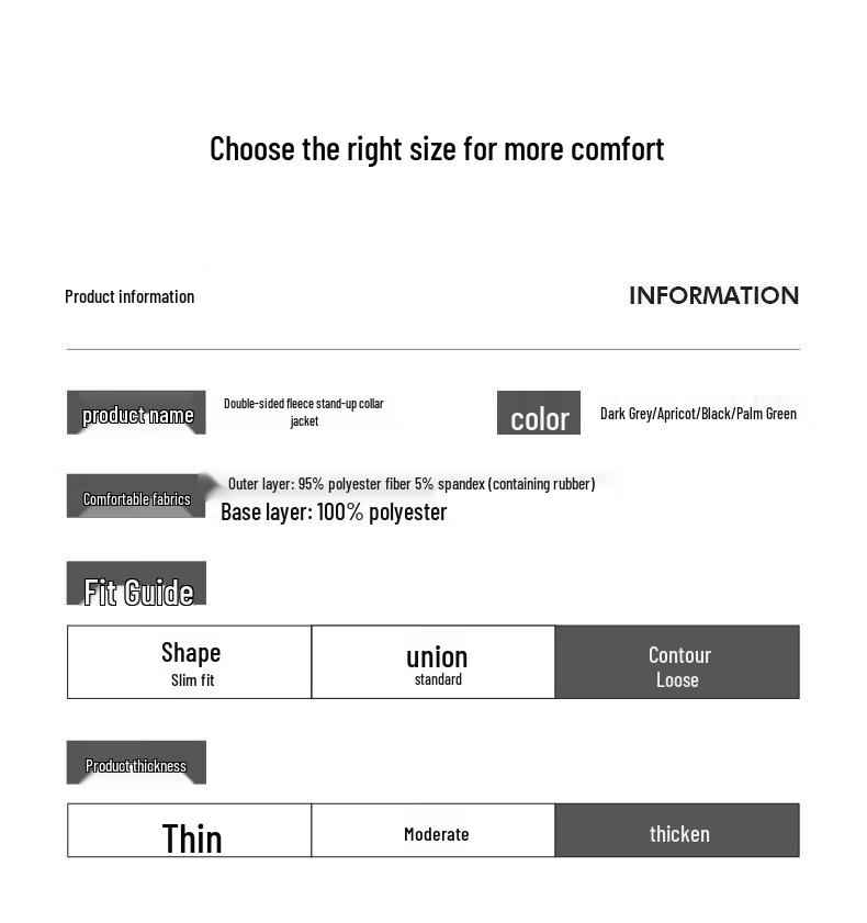 Jeanswest Men's 2025 Letter Print Fleece Lined Stand Collar Zip Cardigan