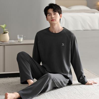 Pajamas Men'S Autumn And Winter Fleece Thickened Coral Fleece Thin Fleece Island Fleece Spring And Autumn Premium Loungewear Set