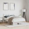 VidaXL Metal Bed Frames with Headboard, Double Bed with Slat Base, Adult Bed with Footboard, Bedroom Furniture, 374288