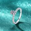 S925 Sterling Silver D-Color Pear Moissanite 1-Carat Engagement Ring for Women, Platinum-Plated