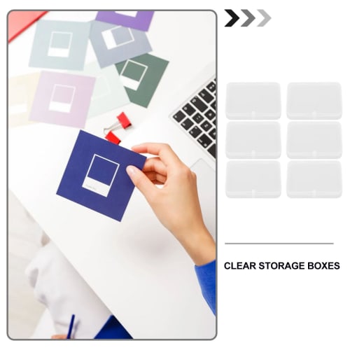 CORHAD 6-Piece Plastic Playing Card Organizer/Storage Box with Lid, Deck/Poker Holder, Clear Storage Box