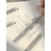 Transparent Triangle Ruler, Cute Multifunctional Unmarked Student Stationery Scale Tool Back To School