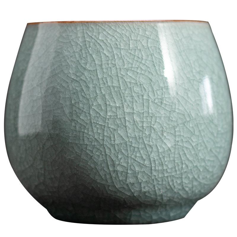 Ru Kiln Ice Flower Crackle Glaze Kung Fu Ceramic Tea Cup - Mastery In Personal Tea Tasting, Gift Box Included