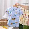 Children's Cotton Pajama Set - Short Sleeve Thin Home Wear for Primary Students