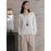 Women's V-Neck Embroidered Mohair Blend Sweater